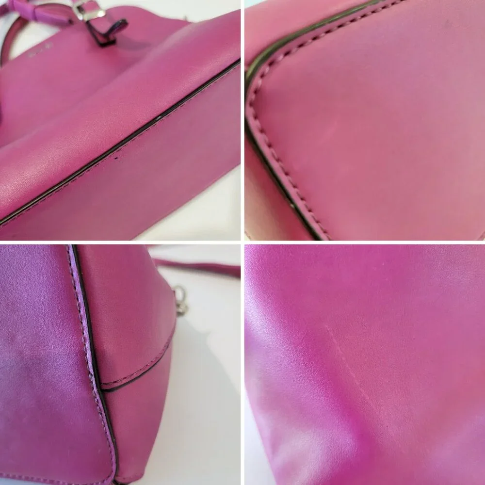 Nine West Pink Structured Satchel with Crossbody Strap